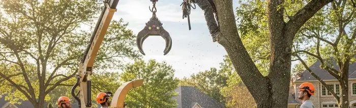Tree service crew in Allen, TX providing professional tree trimming and removal for homeowners