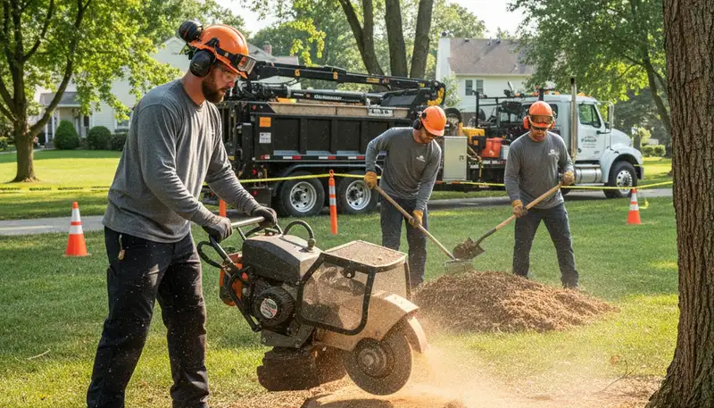 Stump removal service in Allen, TX clearing a yard stump for complete removal