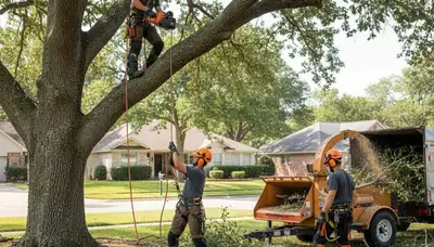 Allen, TX arborist performing safe tree removal for hazardous and unwanted trees