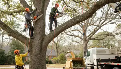 Allen, TX arborist removing a tree safely for local tree removal service