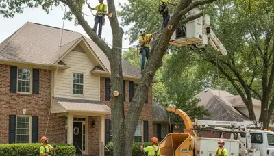 Tree service crew in Allen, TX providing professional tree trimming and removal services