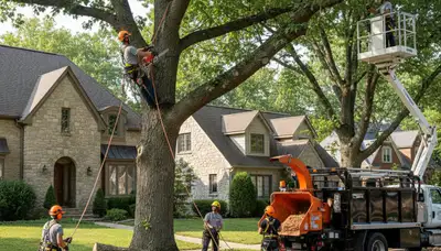 Tree service crew in Allen, TX providing professional tree trimming and removal services