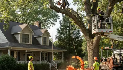 Tree service crew working in Allen, TX, providing professional tree trimming and removal services