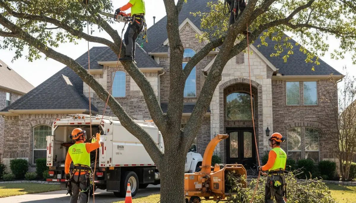 Tree service crew in Allen, TX providing professional tree trimming and removal services