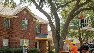 Tree service crew in Allen, TX providing professional tree trimming and removal