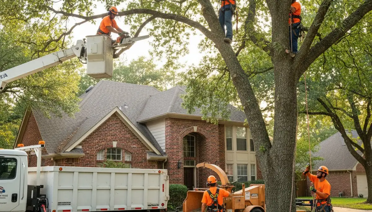 Tree service crew in Allen, TX providing professional tree care and removal services
