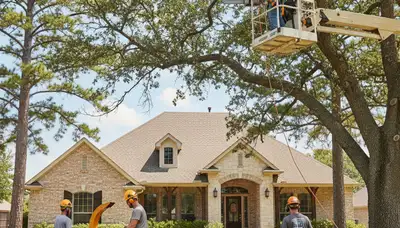Tree service crew in Allen, TX providing professional tree removal and trimming services