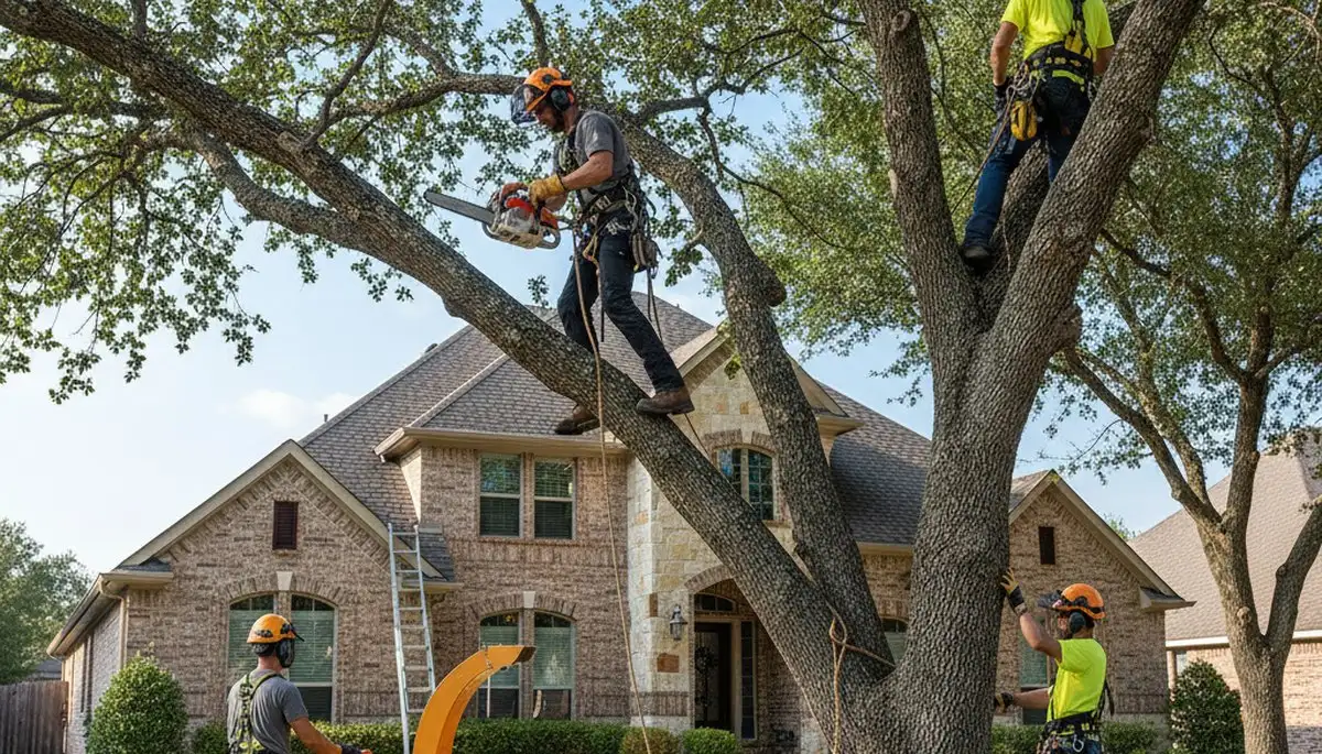 Tree service crew in Allen, TX providing professional tree trimming and removal services
