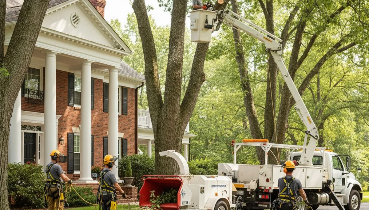 Tree service crew in Allen, TX providing professional tree removal and trimming services