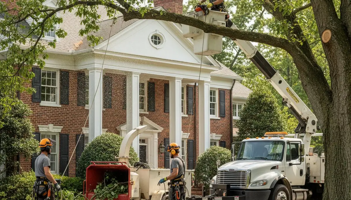 Tree service crew in Allen, TX providing professional tree care for residential properties