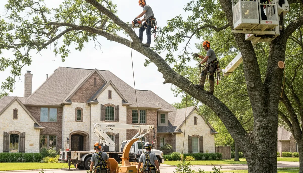 Tree service crew in Allen, TX providing professional tree trimming and removal services