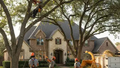 Tree service crew in Allen, TX providing professional tree trimming and removal services