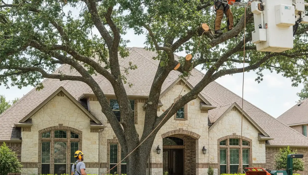Tree service crew in Allen, TX providing professional tree care for local properties