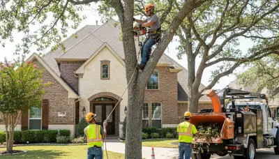 Tree service crew in Allen, TX providing professional tree care and removal services