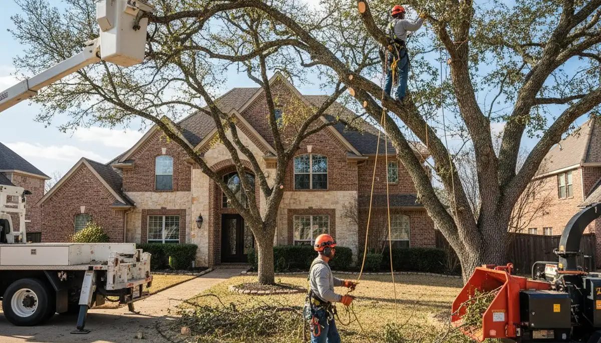 Tree service crew in Allen, TX providing professional tree trimming and removal services