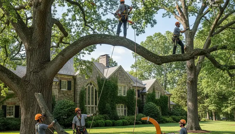 Tree service crew in Allen, TX providing professional tree trimming and removal services