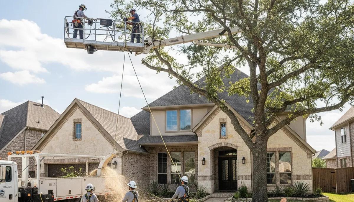 Tree service crew in Allen, TX providing professional tree trimming and removal services