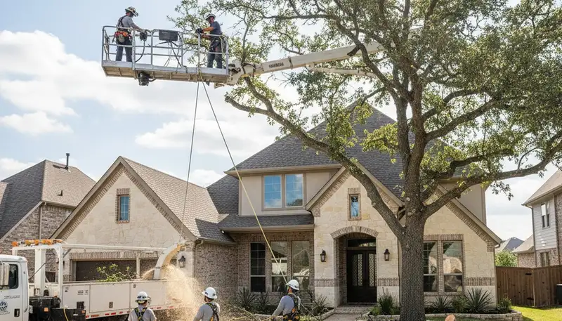Tree service crew in Allen, TX providing professional tree trimming and removal services