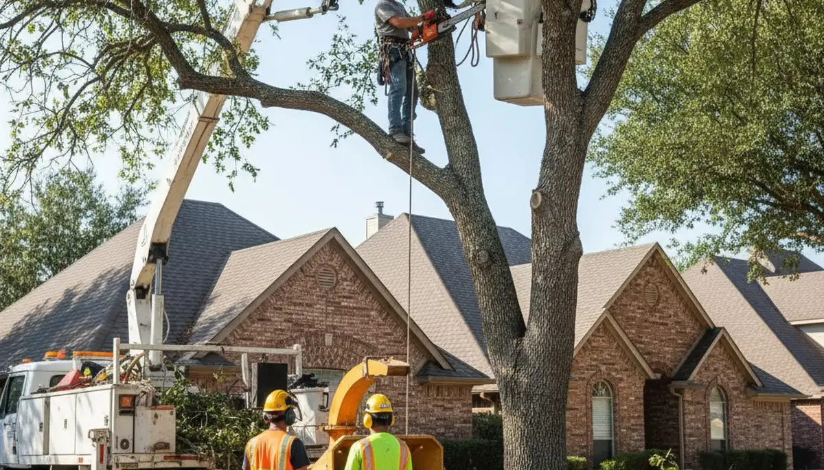 Tree service crew in Allen, TX providing professional tree trimming and removal services