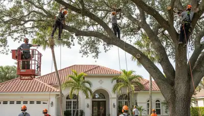 Tree service crew in Allen, TX providing professional tree care for residential properties