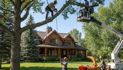 Tree service crew in Allen, TX providing professional tree trimming and removal services
