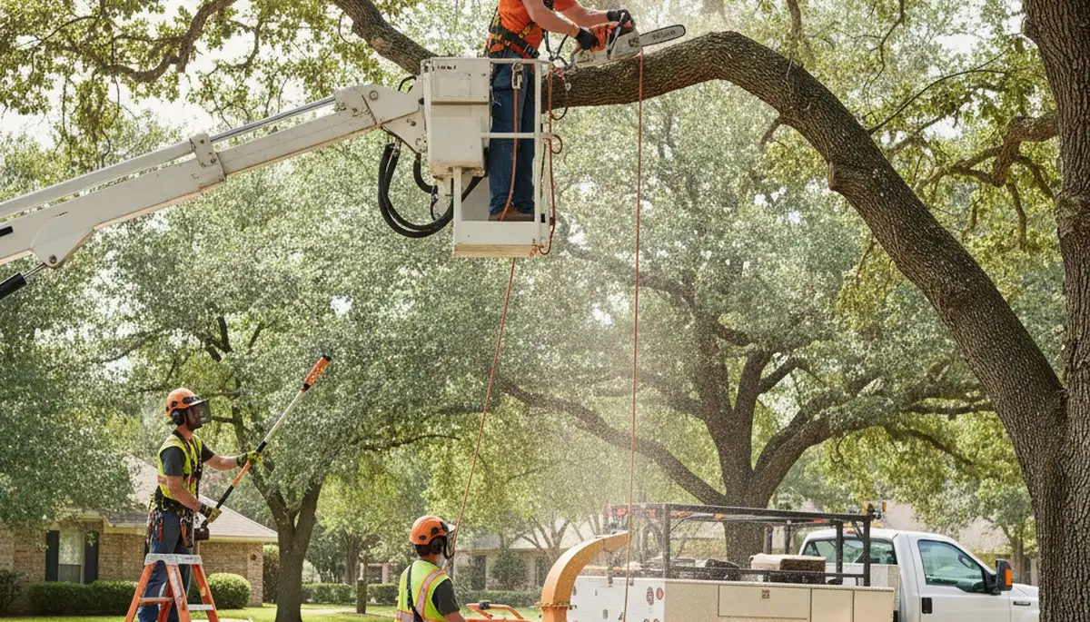 Tree trimming crew in Allen, TX improving tree health and property safety